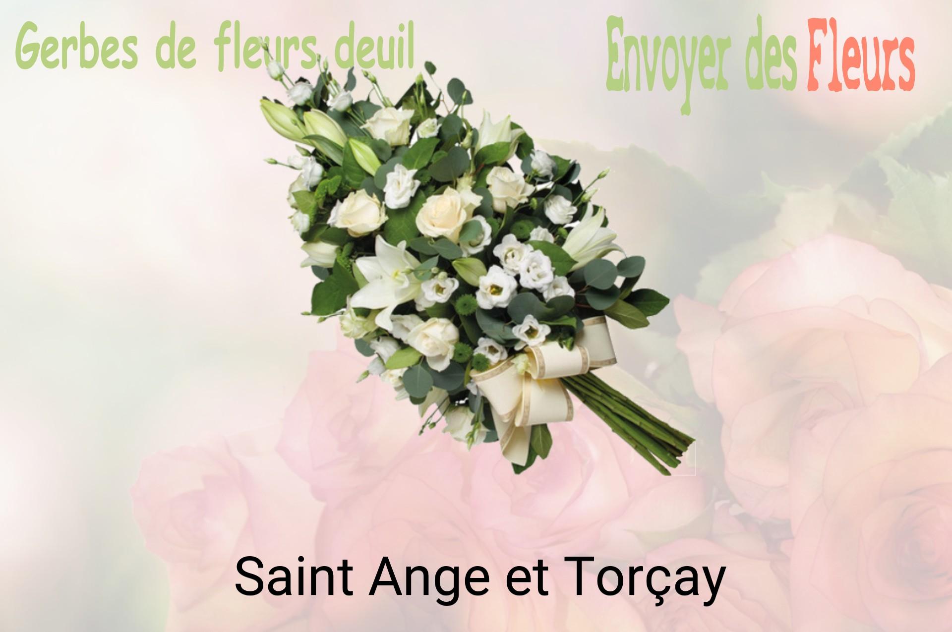 Gerbe de fleurs de deuil livrée à Saint-Ange-et-Torçay